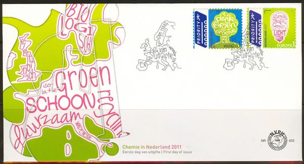 e635 NEDERLAND 2011 DENK GROEN EUROPA EN WERELD FDC