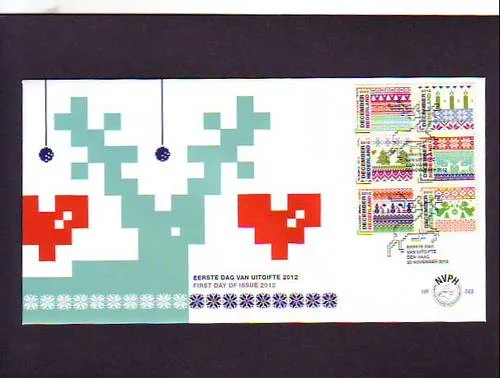 Netherlands fdc 663 a-b December stamps 2012
