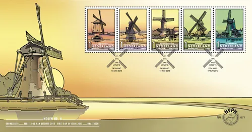 Nederland FDC 677 a-b Molens windmills muhlen 2013