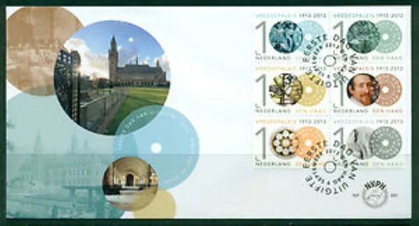 Netherlands FDC 681a and b 100 years Peace Palace The Hague 2013