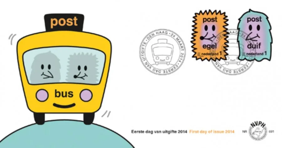 Netherlands FDC 691 Youth Philately hedgehog dove 2014