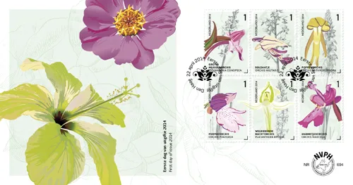 Netherlands FDC 694 a and b Orchids 2014