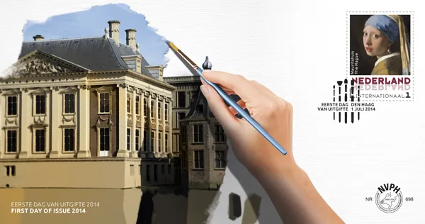 Netherlands FDC 698 Vermeer painting Girl with Pearl Earring 2014