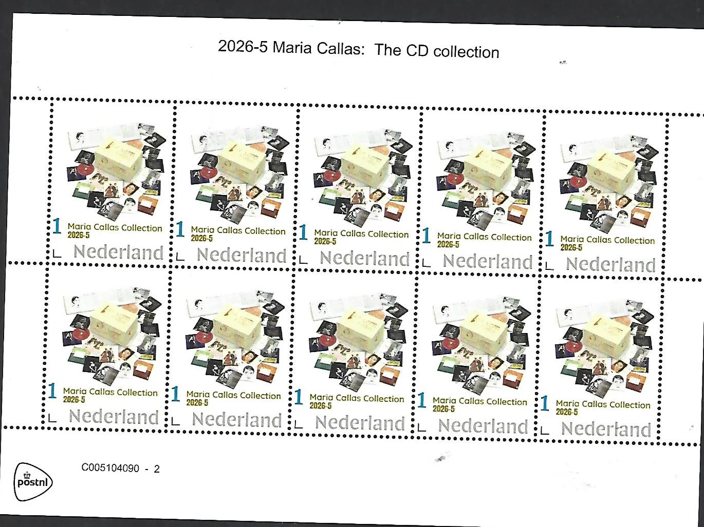 Nederland 2026-5 Maria Callas: CD collection SHEET postfris/mnh