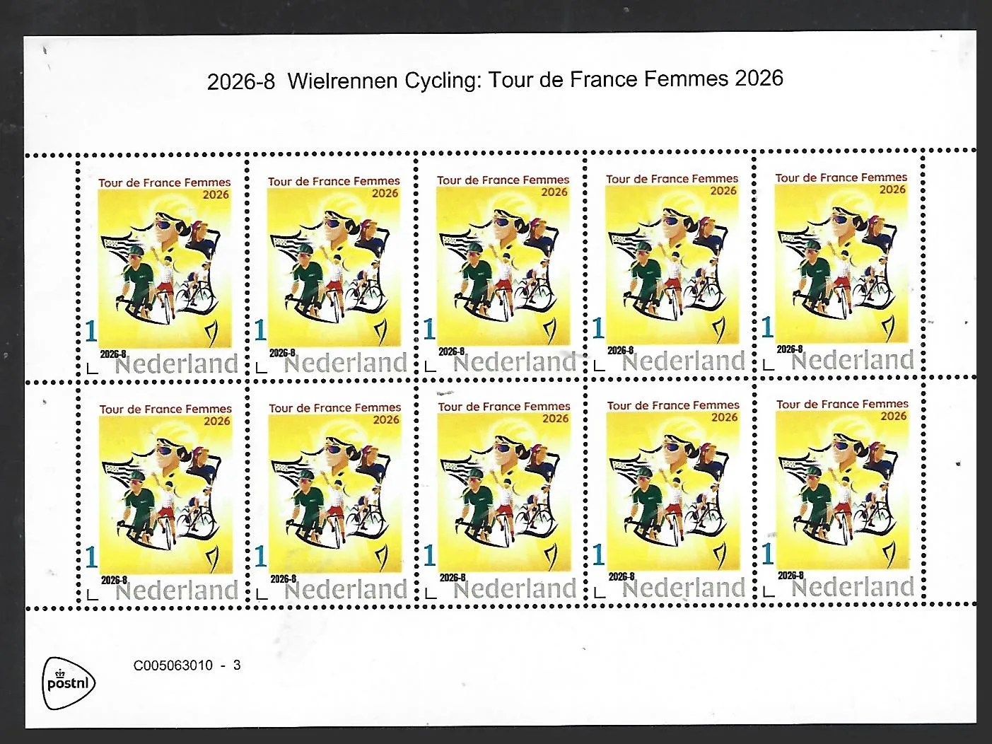Nederland 2026-8 Wielrennen Cycling Tour de France femmes 2026 sheet postfris/mnh