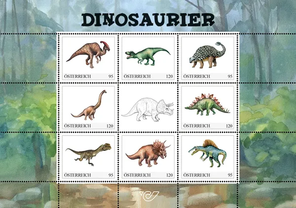 Austria Dinosaurs sheetlet in pack MNH