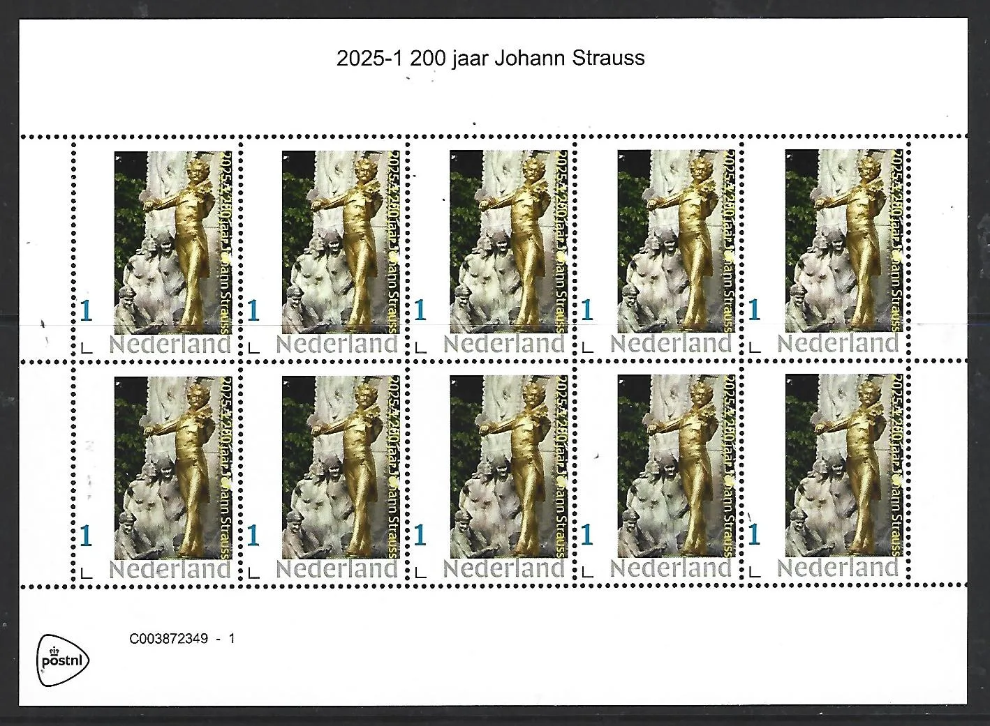 Netherlands 2025-1 Johann Strauss 200 years sheetlet MNH