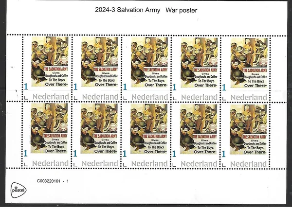 Netherlands 2024-3 Salvation Army war poster sheetlet MNH