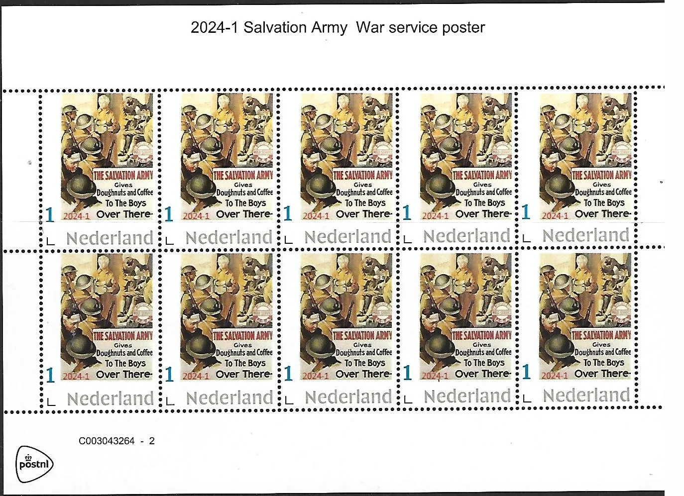Niederlande 2024-1 Leger des Heils Salvation Army: Kriegsdienst-Blockausgabe postfrisch/ungebraucht