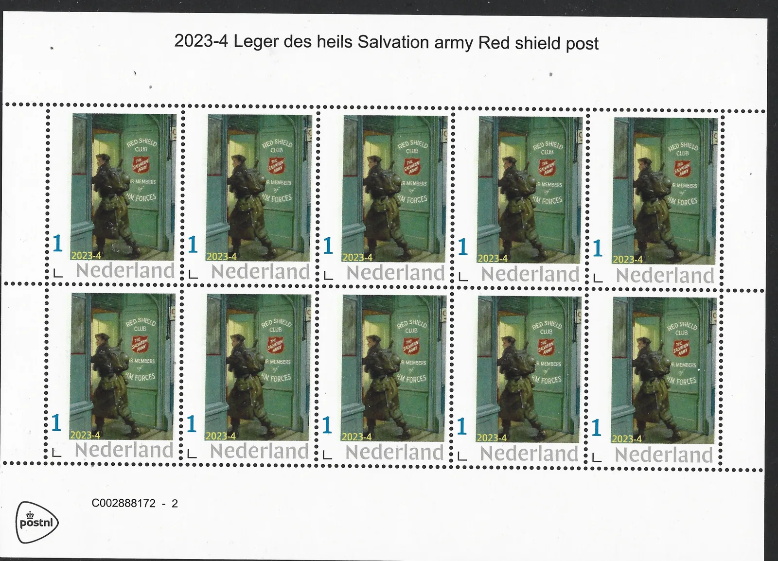 Pays-Bas 2023-4 Armée du Salut Red shield bloc postfris/mnh