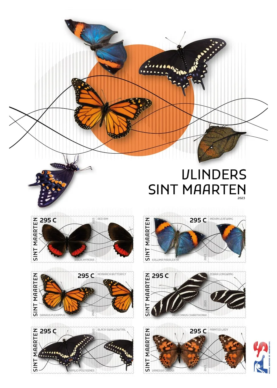 St Maarten 2023 Butterflies Schmetterlinge Papillon Sheet MNH