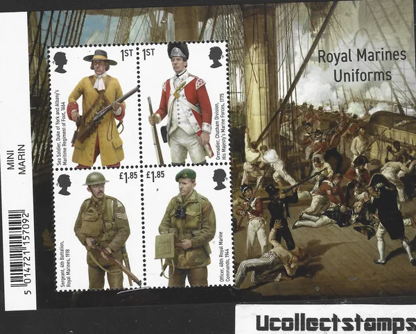 Great Britain 2022 Royal marines blok-m/s postfris/mnh