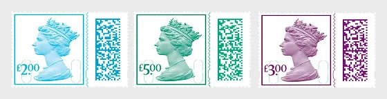 Großbritannien 2022 Machin-Barcode definitiv hohe Werte 2 postfrisch/ungebraucht
