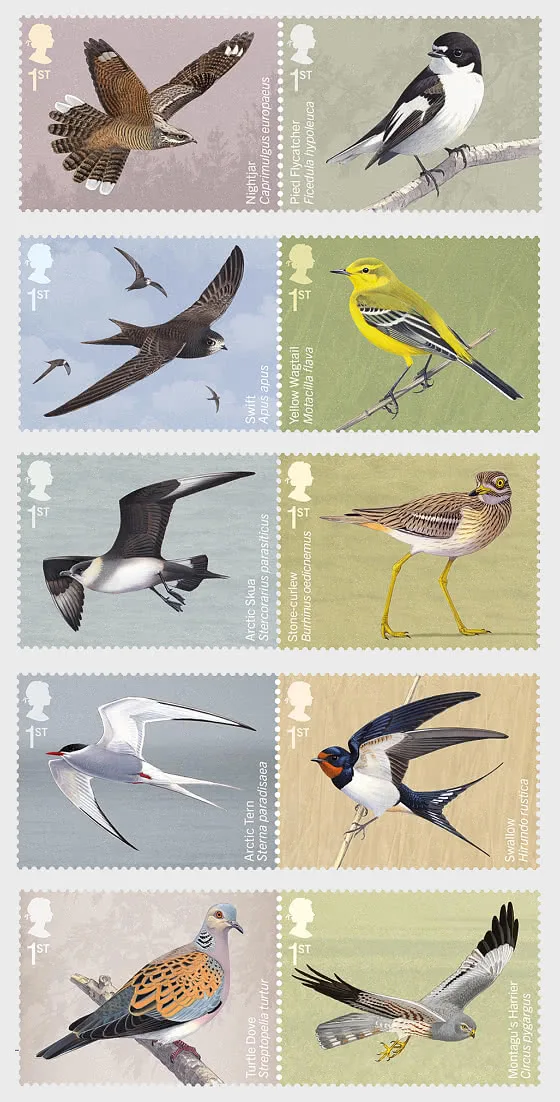 Großbritannien 2022 Vögel Zugvögel postfrisch/mnh