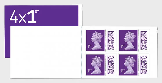 Great Britain 2022 Machins Barcode stamps booklet 4x1st postfris/mnh