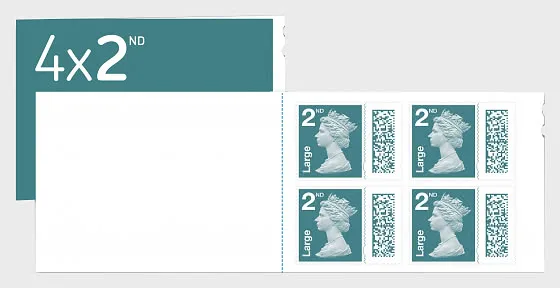 Great Britain 2022 Machins Barcode stamps booklet 4xnd postfris/mnh