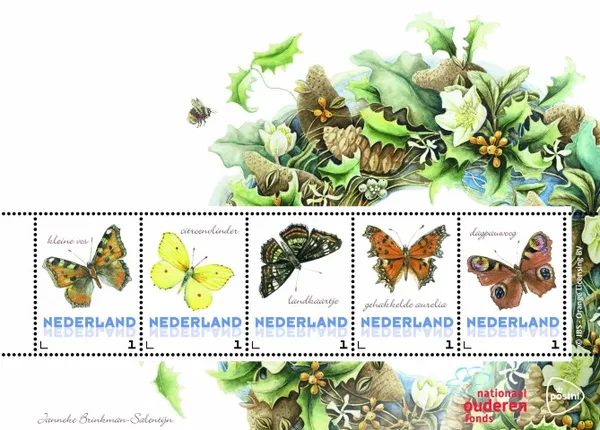 Netherlands Butterflies 3 vel MNH