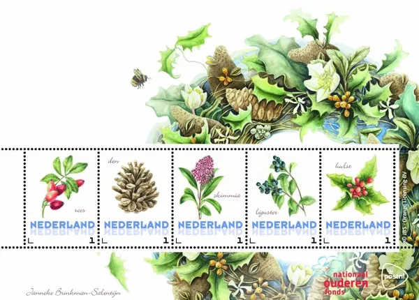 Netherlands 2014 Flowers 4 flowers blumen fleurs sheet/sheetlet MNH