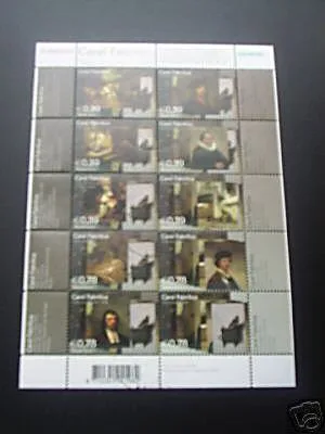 2285-2294 Carel Fabricius - paintings sheetlet 2004 used V2285-2294