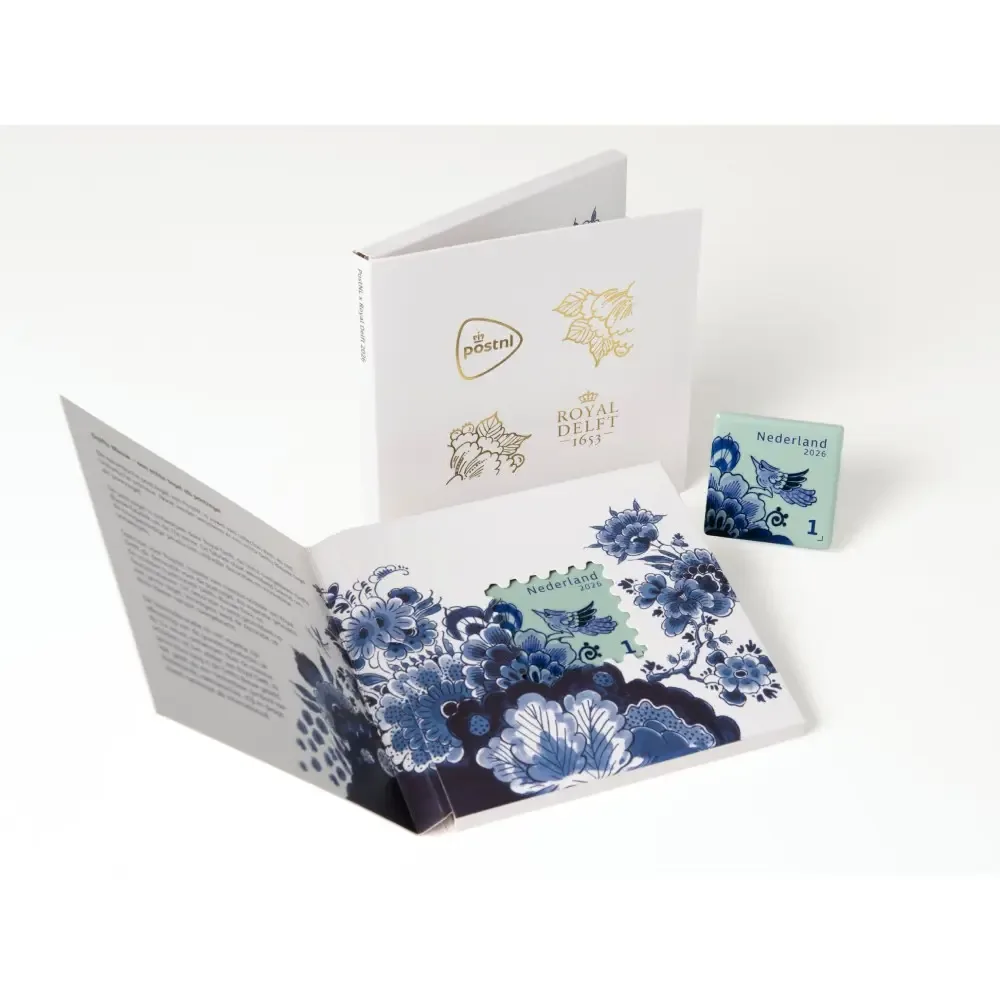Nederland 2026 Delft blauw eerste Keramieke postzegel in spec. pack   postfris/mnh