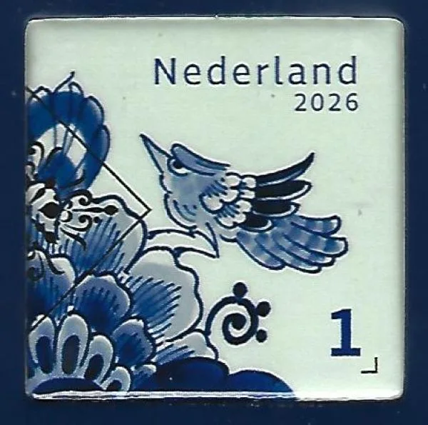 Netherlands 2026 Delft Blue Ceramic stamp special format cancelled