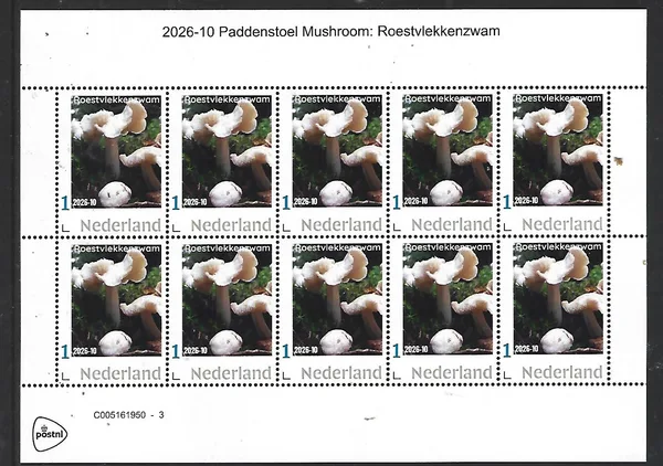 Netherlands 2026-10 Mushroom: Rusty Spot Fungus sheetlet mnh