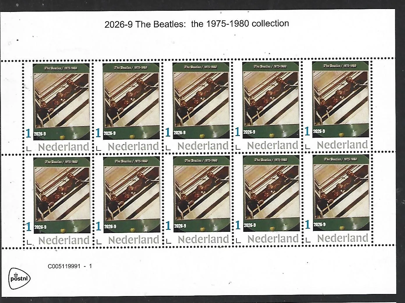 Niederlande 2026-9 The Beatles; 1975-1980   Blatt  postfrisch/**