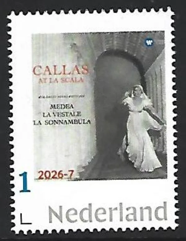 Nederland 2026-7  Maria Callas:  at La Scala      postfris/mnh