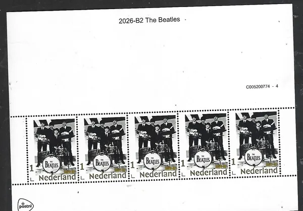 Netherlands 2026-B2 The Beatles Gold 1 stamp sheetlet mint never hinged