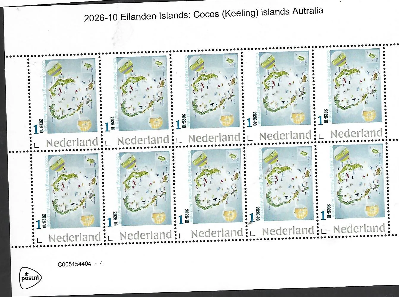 Niederlande 2026-10  Inseln Islands: Kokosinseln (Keeling-Inseln)  Australien  Bogen  postfris/mnh