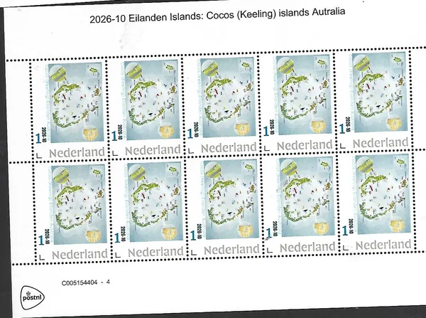 Pays-Bas 2026-10  Îles Islands: Îles Cocos (Keeling)  Australie  feuille  neuf sans charnière/neuf**