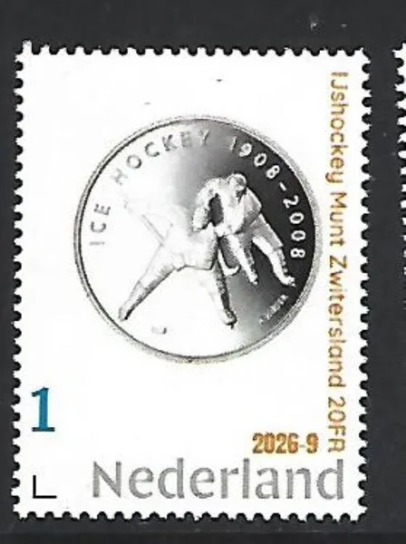 Netherlands 2026-9 Ice Hockey: Coin Switzerland 20FR mint condition