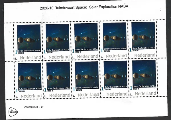 Pays-Bas 2026-10 Astronautique Space: Exploration solaire NASA bloc-feuillet neuf sans charnière