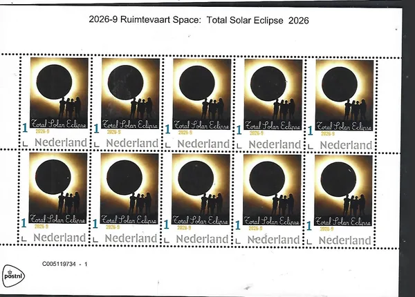 Netherlands 2026-9 Space Travel Space: Total Eclipse 2026 mint never hinged