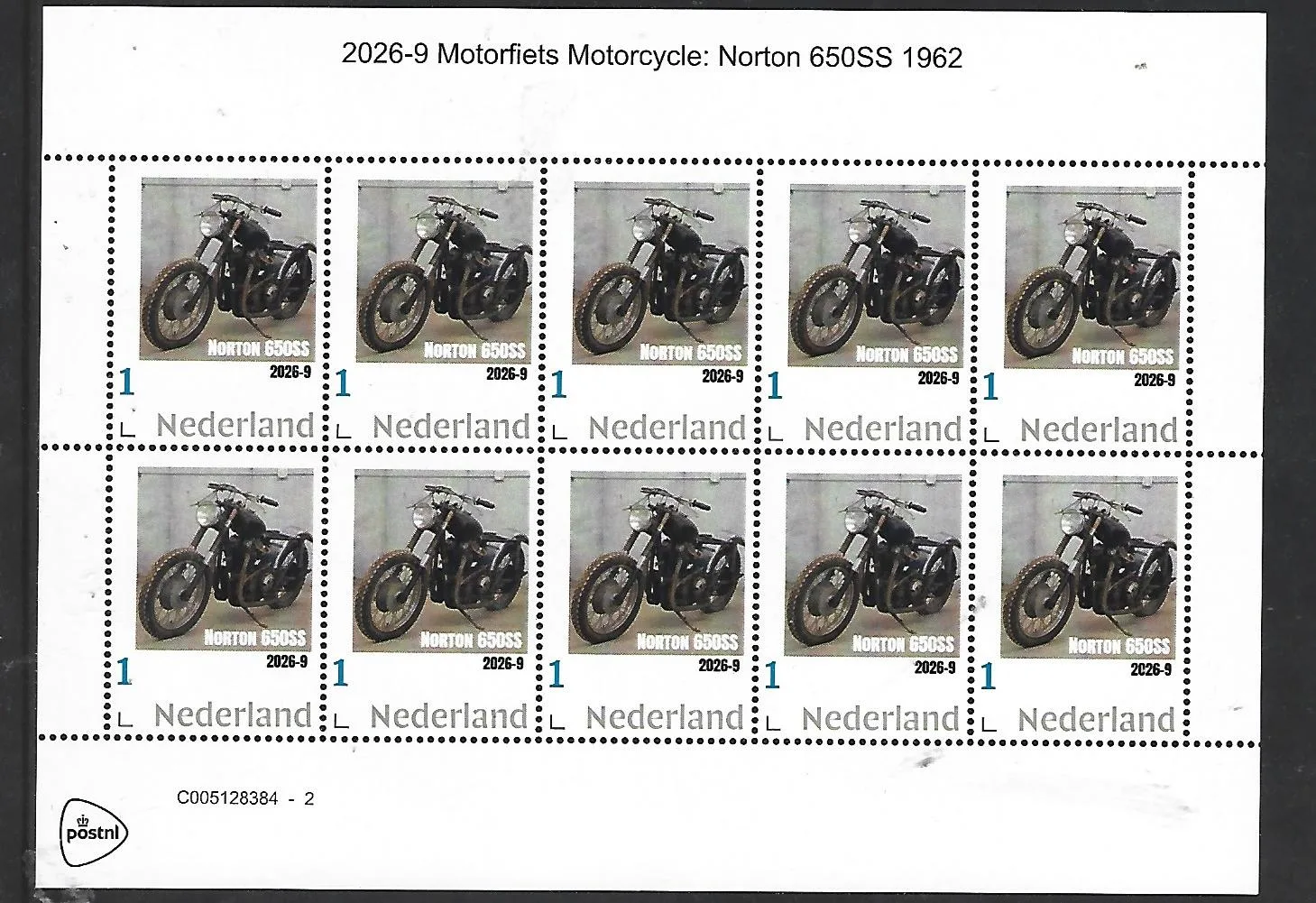 Niederlande 2026-9 Motorrad Motorcycle Norton 650SS 1962 Kleinbogen postfris/mnh