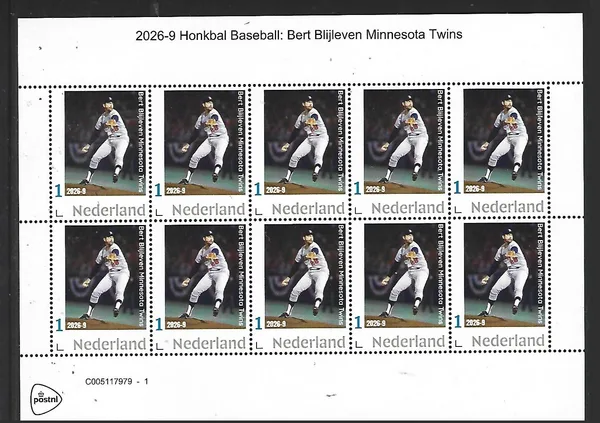 Netherlands 2026-9 Baseball: Bert Blyleven sheet MNH