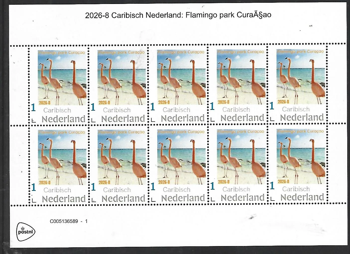 Nederland 2026-8 Caribisch Nederland: Flamingo park Curacao sheet postfris/mnh