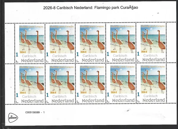 Nederland 2026-8 Caribisch Nederland: Flamingo park Curacao sheet postfris/mnh