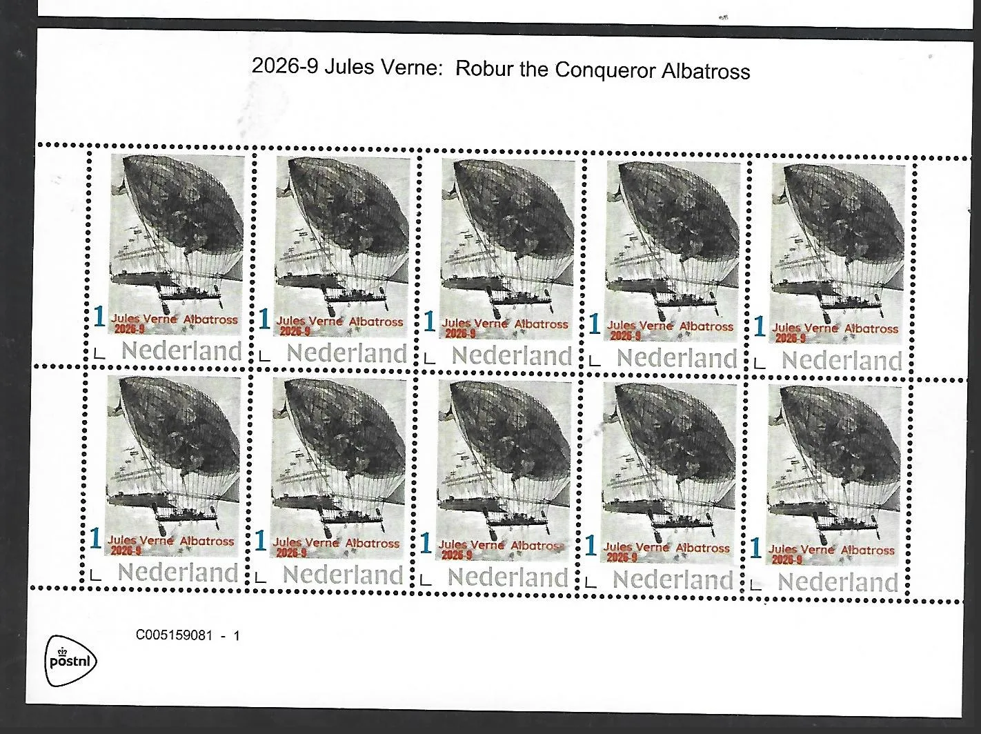 Netherlands 2026-9 Jules Verne: Albatross sheet MNH