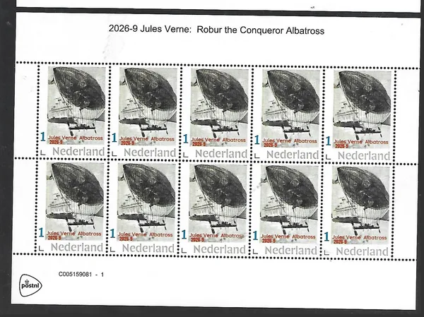 Netherlands 2026-9 Jules Verne: Albatross sheet MNH