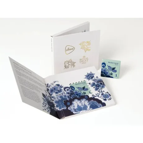 Netherlands 2026 1st Ceramic stamp DELFT BLUE in pack !! bird flower MNH