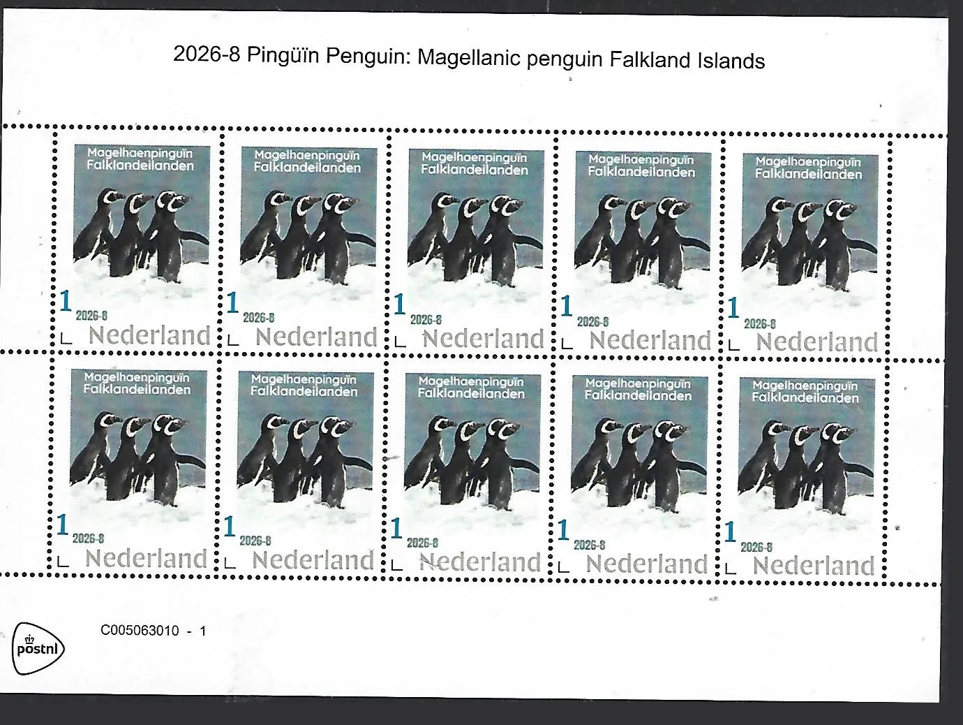 Nederland 2026-8 Pinguïns Penguins: Megallanic penguins sheet postfris/mnh