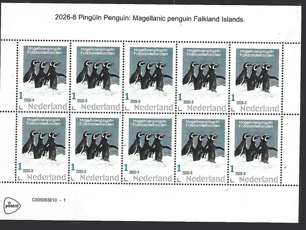 Nederland 2026-8 Pinguïns Penguins: Megallanic penguins sheet postfris/mnh