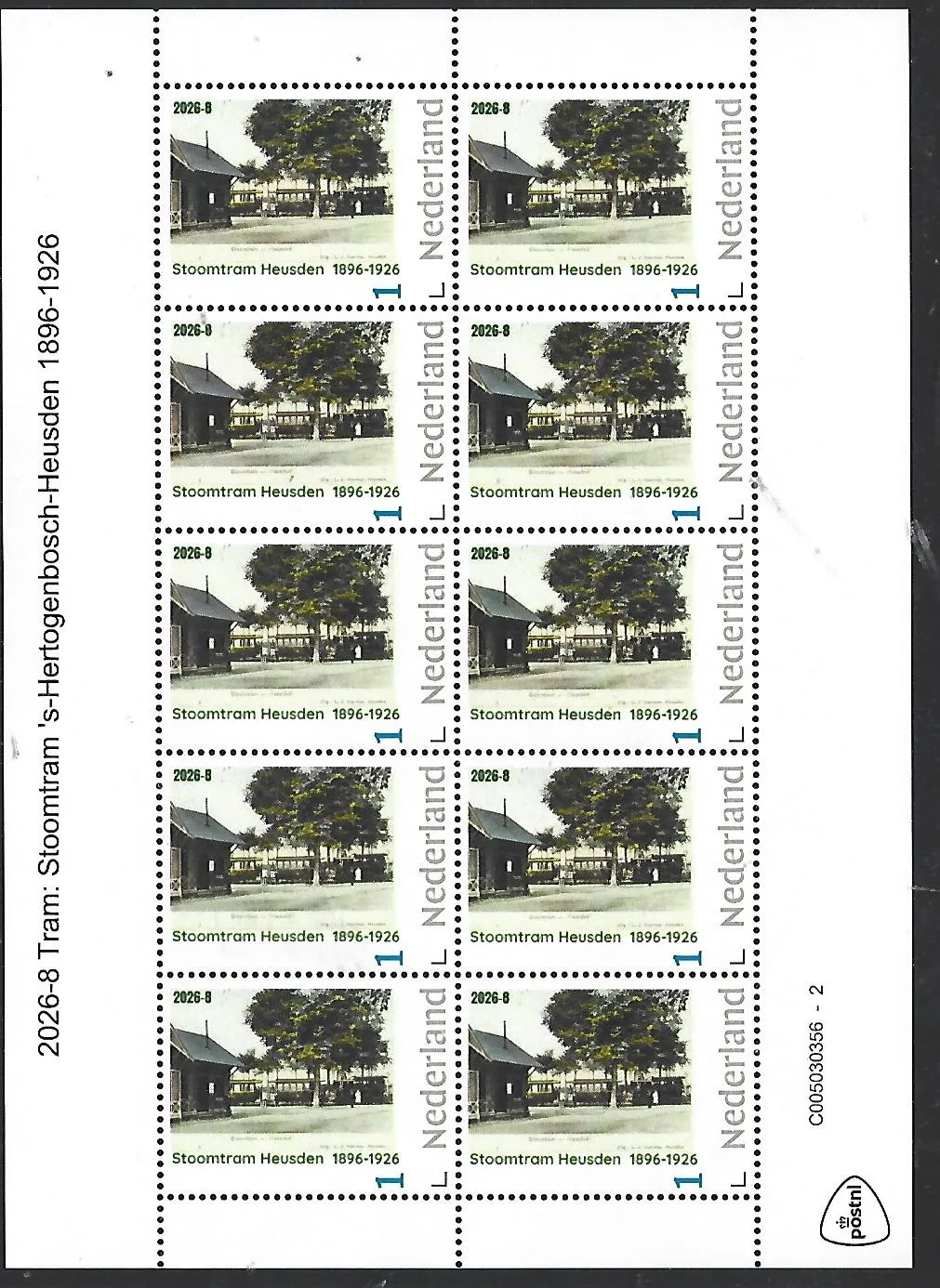 Nederland 2026-8 Tram: Stoomtram Steamtram Den Bosch-Heusden sheet postfris/mnh