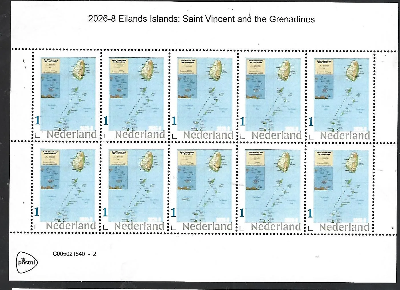 Nederland 2026-8 Eiland Island: St Vincent And Grenadines Caribbean sheet postfris/mnh