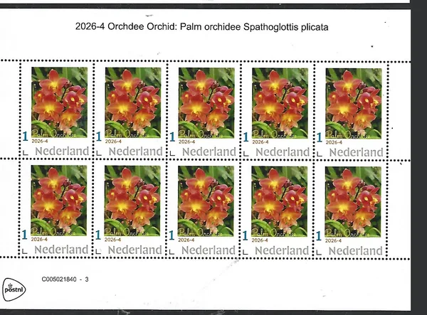 Netherlands 2026-4 Orchidee Orchid: Palm orchidee Masdevalia sheet MNH