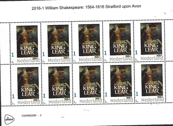 Nederland 2026-1 William Shakespeare King Lear sheet postfris/mnh