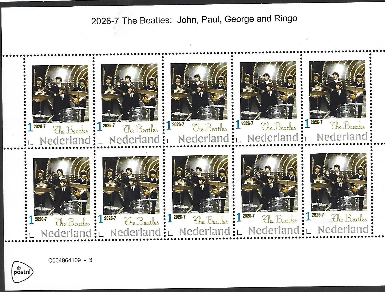 Nederland 2026-7 The Beatles SHEETLET postfris/mnh