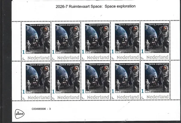 Netherlands 2026-7 Space exploration sheet MNH