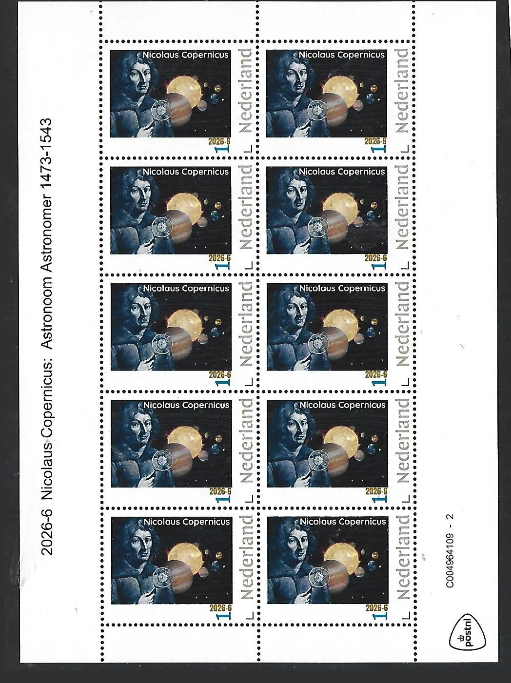 Nederland 2026-6 Copernicus : Nicolaus Copernicus the Astronomer sheet postfris/mnh